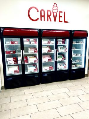 Carvel ice cream and ice cream cake section