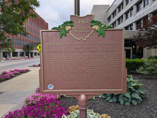 Franklin Augustus "F. A." Seiberling Historical Marker, Akron