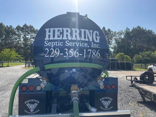 Herring Septic Service New septic tank pumping truck