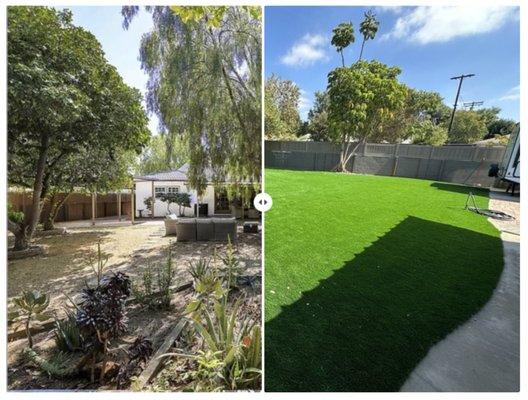 Before & After - Faux Grass/Turf.