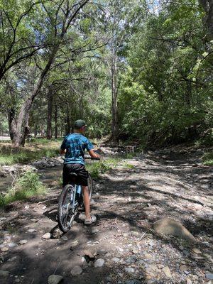 Awesome feature behind the park! Ruidoso River trail park is .2 of mile away, perfect for dog walk, trail run or bike ride.