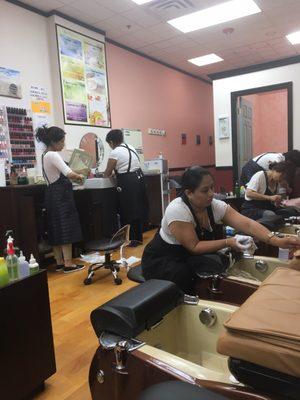 They clean every little detail of this salon at the end of the night! Such a nice feeling knowing that they keep it extra sanitary here.