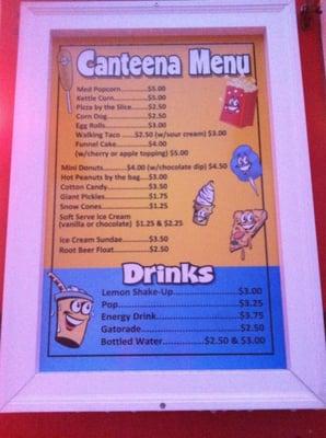 Butch Cassidy Canteena menu!