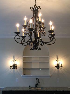 Chandlier andWall Sconces.