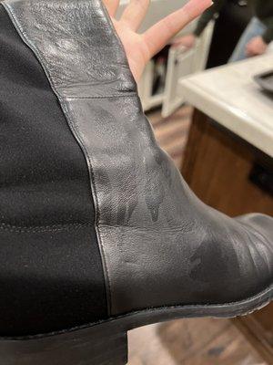 Damaged Leather Boots