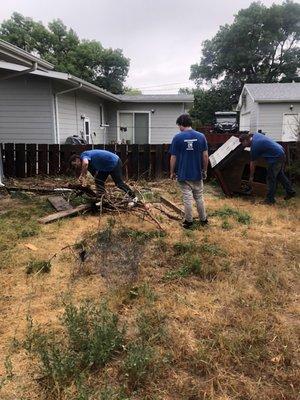 Cleaning up the last of the yard