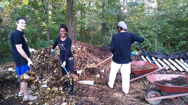 Composting at the Washington Youth Garden.