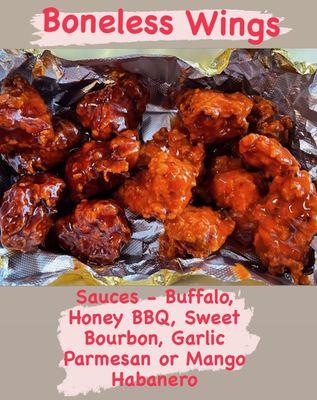 Boneless Wings available every Wednesday