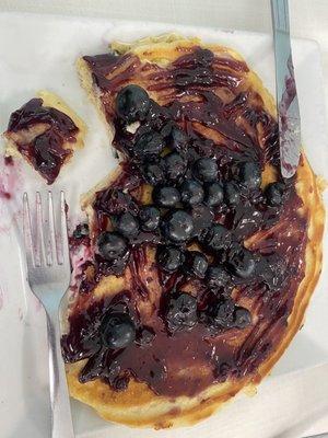 Blueberry pancakes with blueberry jam. One was plenty!