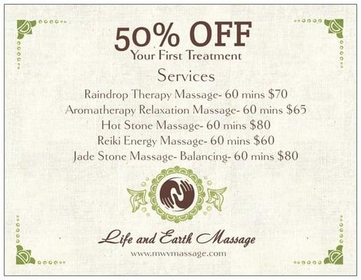 50% OFF your 1st Treatment