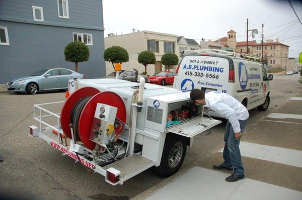 Our one of a kind Hydro-Jetter Machine!