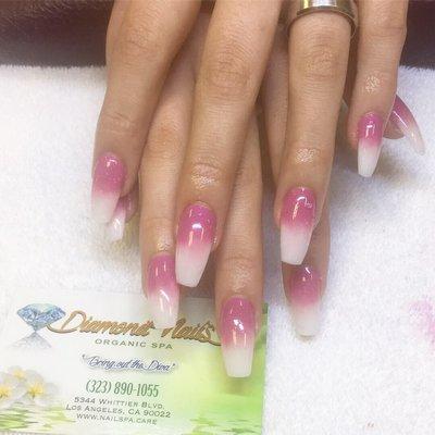 Ombre powder acrylic nails