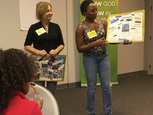 Participant displaying vision board