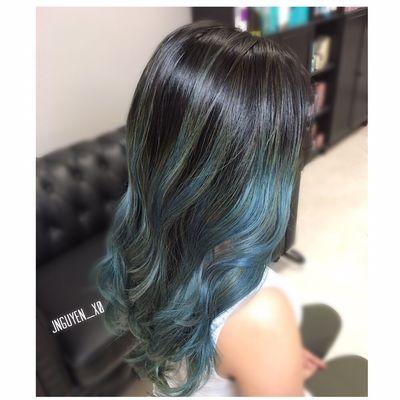 Blue balayage