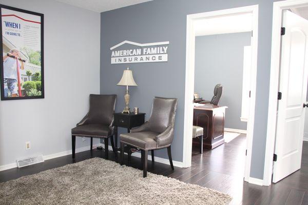 Newly remodeled reception area of Overland Park office.