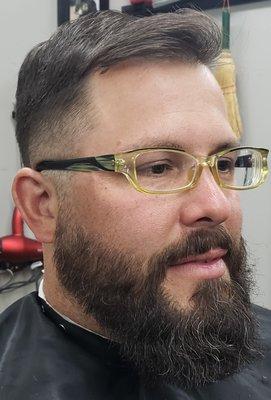 Men's Haircut and beard trim.