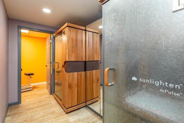 Step Inside one of our two Sauna's . You are in control . Play your music , browse social media will Detoxing