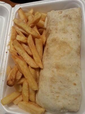 Chicken shawarma and fries, to go!