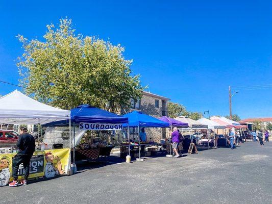 Vendors at the weekly market