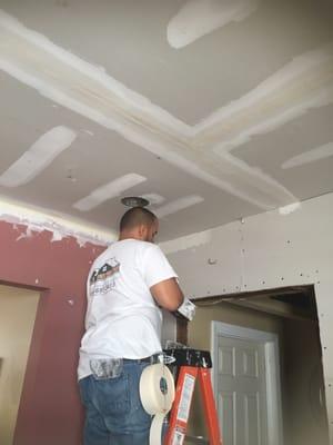 Sheetrock and spackle