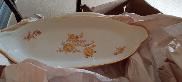 Limoges rose gold relish dish.