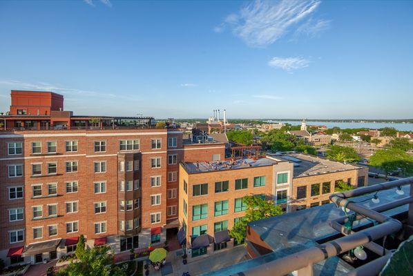 Aerial view of our building