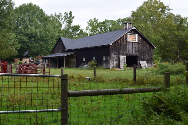 Barn as viewed from one of the red-blazed hiking trails.