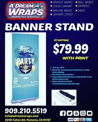 Banner stand for your next event. Family get together, quinseañera, party and much more. ..