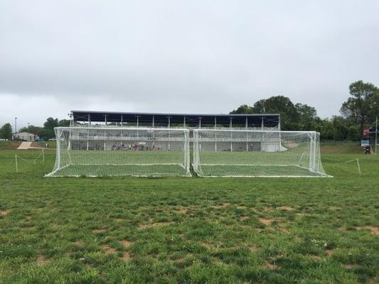 View of the back of the complex, 2 large multipurpose fields