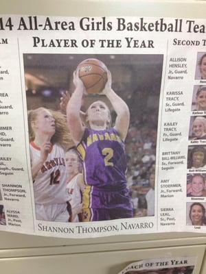 Congrats to 2014 Player of The Year, Shannon Thompson.