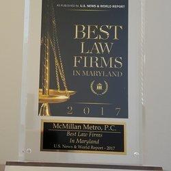 McMillan Metro, P.C. was recognized in "Best Law Firms in Maryland", US News and World Report, 2017.