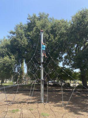 Spider web climb on near Finke Pavilion