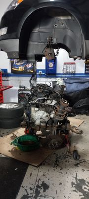 Engine cradle complete for transmission replacement