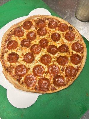 Thin crust pepperoni