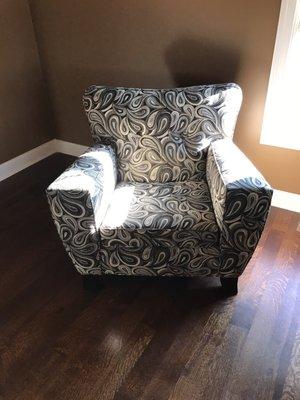 Chair that they redid!    And they did awesome on my pillows!!!