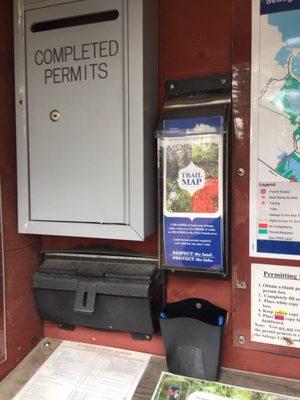 Day use permits and maps at kiosk