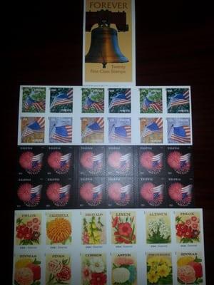 We custom order and sell books of stamps and we well single stamps as well