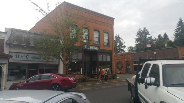 Rental is second floor of this historic building.