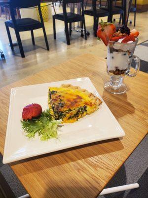 Vegetable Quiche and Granola Parfait