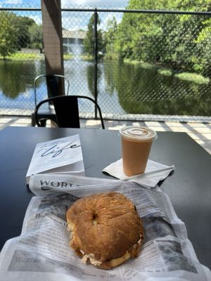 Tuna Melt Croissant and Tropical Smoothie