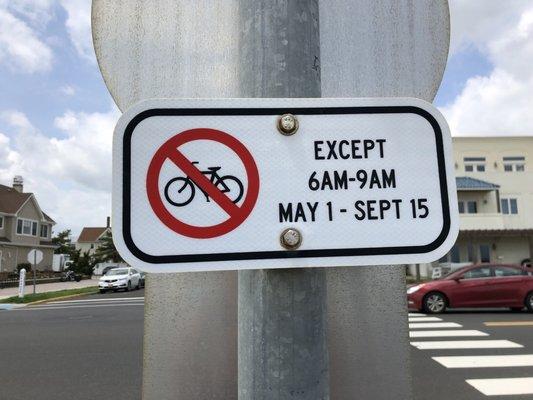 Bike rule on the boardwalk