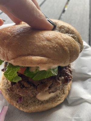 Bison burger Chipotle Burger