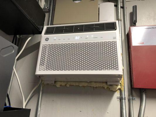 AC unit installed into a server room.