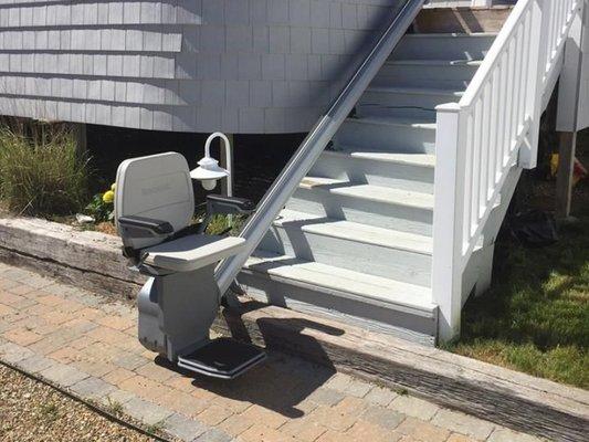 Stannah 320 outdoor stairlift installation in New Smyrna Beach, FL