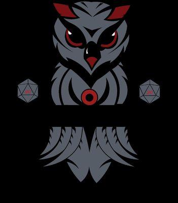 This is an updated DnD Club Logo for WCTCs Dungeons and Dragons Club: Owls With Dice.