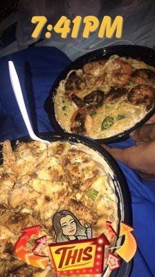 Cajun chicken Alfredo & blackened shrimp Alfredo