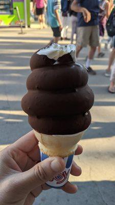 Chocolate-dipped vanilla cone