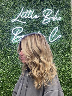 Balayage & gloss, women's haircut, waves