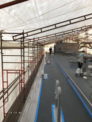 Application of Non-Skid Coating on a U.S. Navy Barge