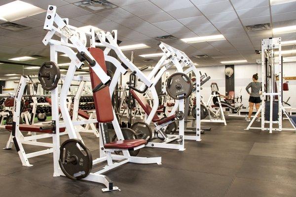 Gain muscle in our free weight room!